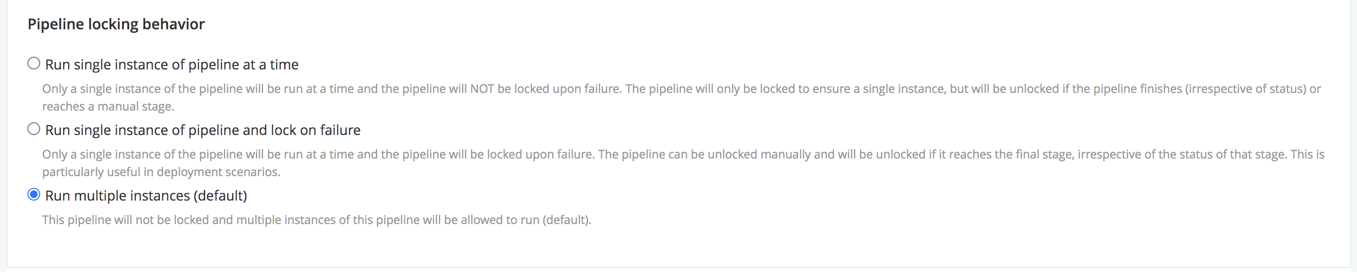 Pipeline locking behavior - None