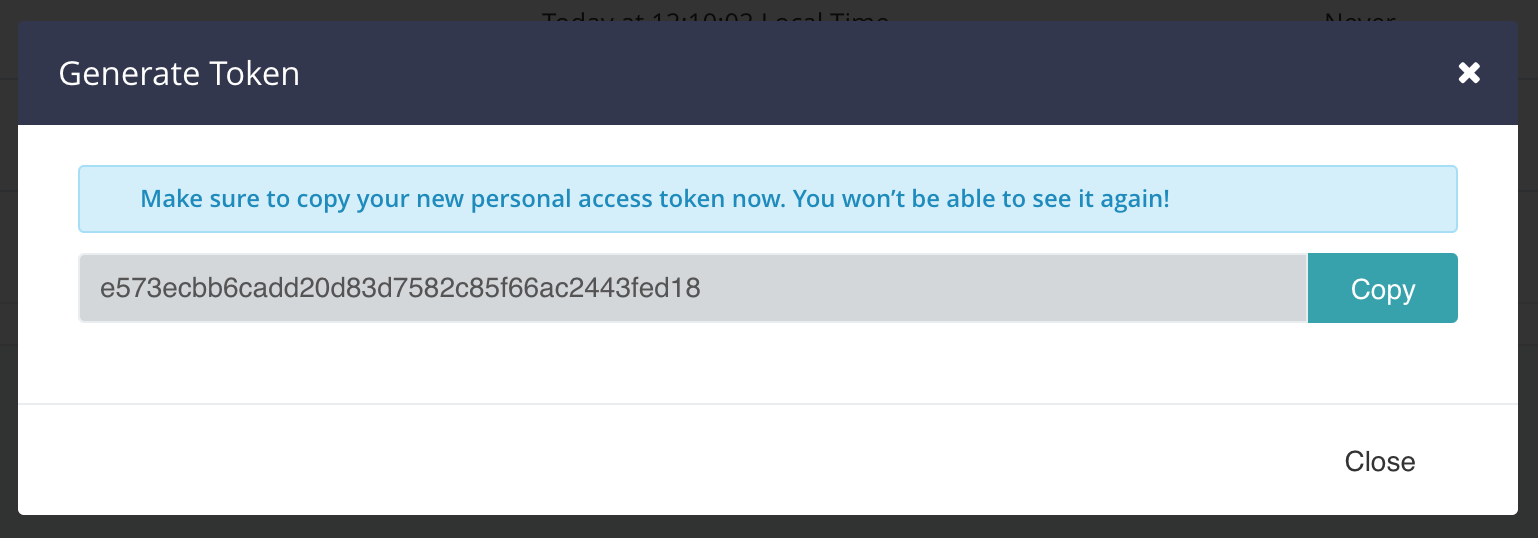 “Newly generated token”