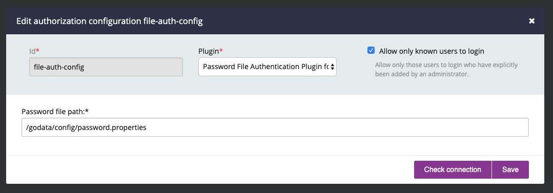 User authentication using password file